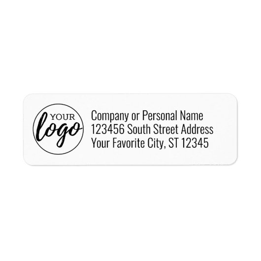 Basic Kantoor Business Logo Address Label (Voorkant)