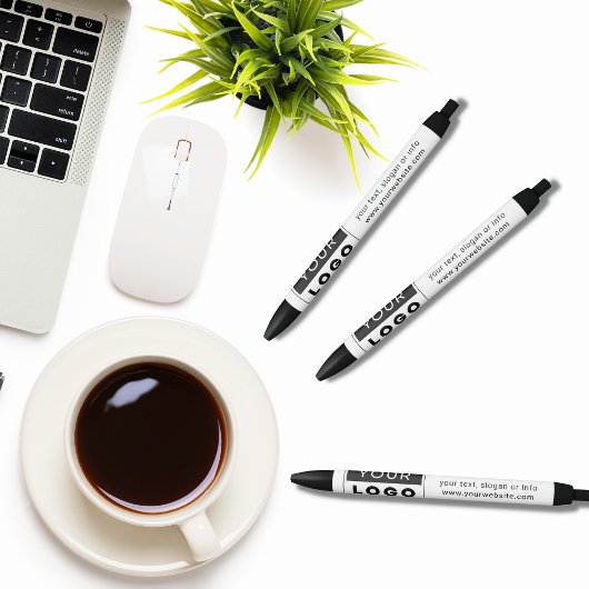 Basic Kantoor Business Logo en Text Blue Ink Zwarte Inkt Pen