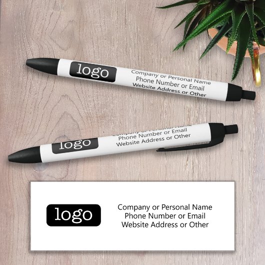 Basic Kantoor Business Logo met 3 regels tekst Zwarte Inkt Pen