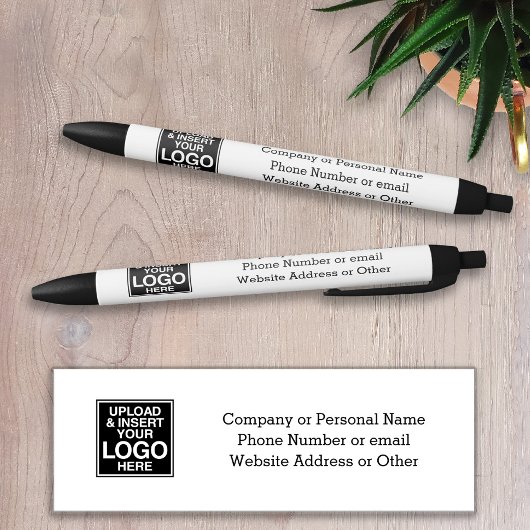 Basic Kantoor Business Logo met 3 regels tekst Zwarte Inkt Pen