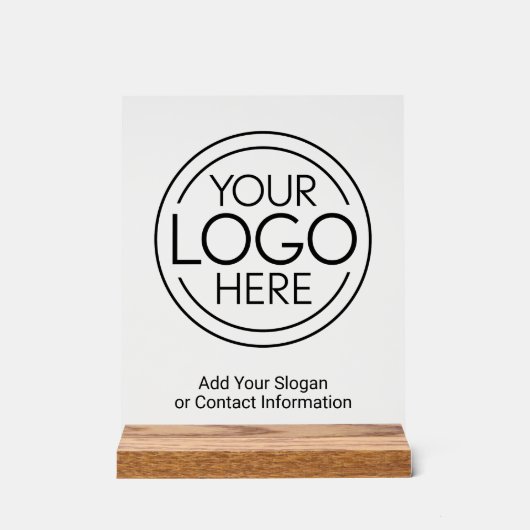 Basic Kantoor Business Logo met contactgegevens Acryl Bord (Voorkant)