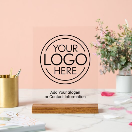 Basic Kantoor Business Logo met contactgegevens Acryl Bord (Huwelijk)