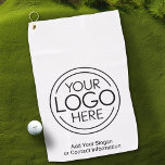 Basic Kantoor Business Logo met contactgegevens Golfhanddoek<br><div class="desc">Voeg uw bedrijfsgegevens toe voor promotieproducten van kleine hoeveelheden. Een geweldige weggeefactie voor een kleine kantoor of een uniek cadeau. Adverteer uw bedrijf als u op de golfbaan bent. Perfect voor een kantoor party of presentatie, deze logo borden zijn eenvoudig van ontwerp. U kunt de achtergrondkleur wijzigen zodat deze overeenkomt...</div>