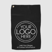 Basic Kantoor Business Logo met contactgegevens Golfhanddoek (Voorkant)