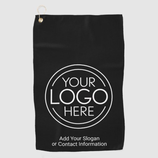 Basic Kantoor Business Logo met contactgegevens Golfhanddoek (Voorkant)
