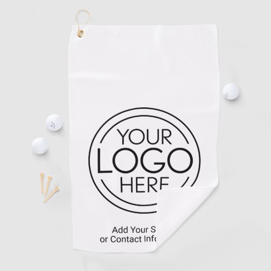 Basic Kantoor Business Logo met contactgegevens Golfhanddoek (Insitu)
