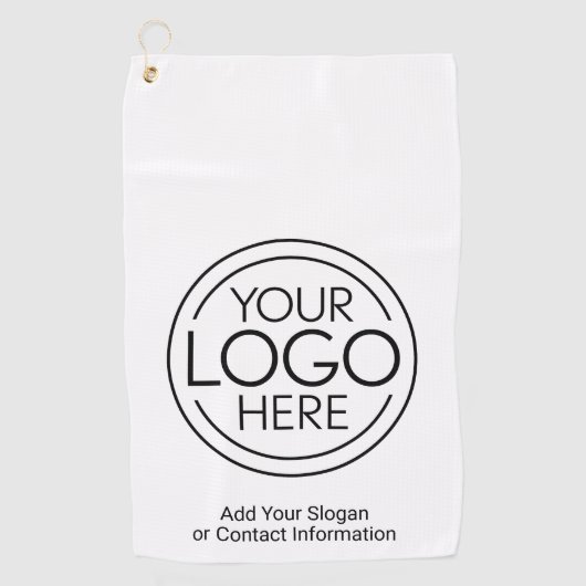 Basic Kantoor Business Logo met contactgegevens Golfhanddoek (Voorkant)