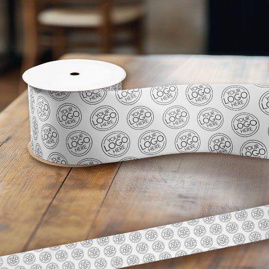 Basic Kantoor Business Logo met contactgegevens Satijnen Lint