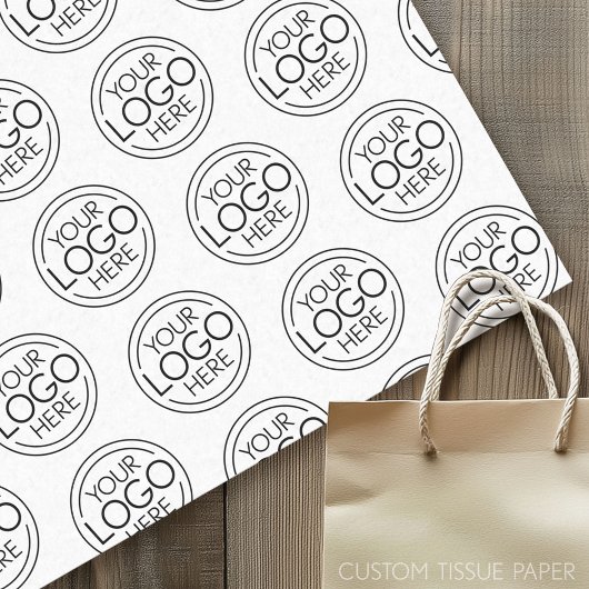 Basic Kantoor Business Logo met contactgegevens Tissuepapier