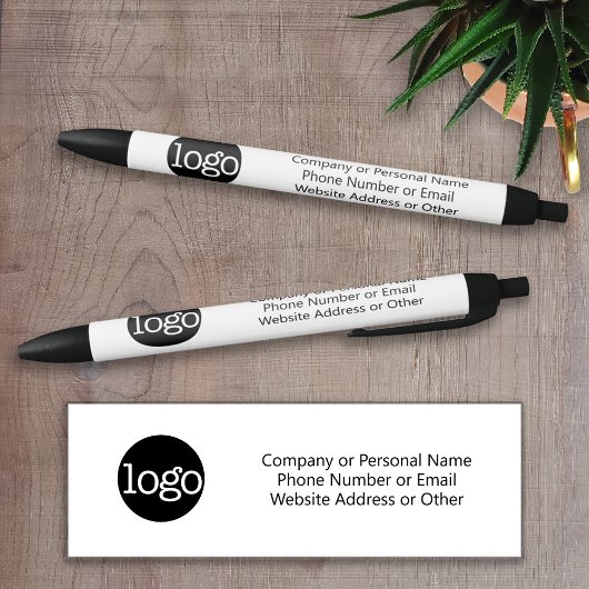 Basic Kantoor Business Logo & Text KAN KLEUR BEWER Zwarte Inkt Pen