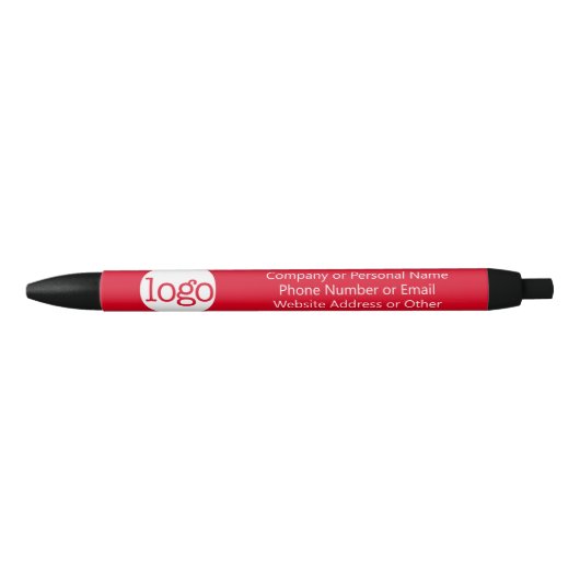 Basic Kantoor Business Logo & Text KAN RED BEWERKE Zwarte Inkt Pen (Voorkant)