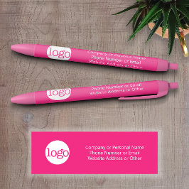 Basic Kantoor Business Logo & Text KAN roze bewerk Zwarte Inkt Pen