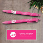 Basic Kantoor Business Logo & Text KAN roze bewerk Zwarte Inkt Pen