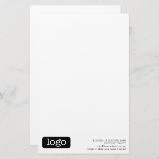 Basic Kantoor of Business Logo Briefpapier (Voorkant / Achterkant)