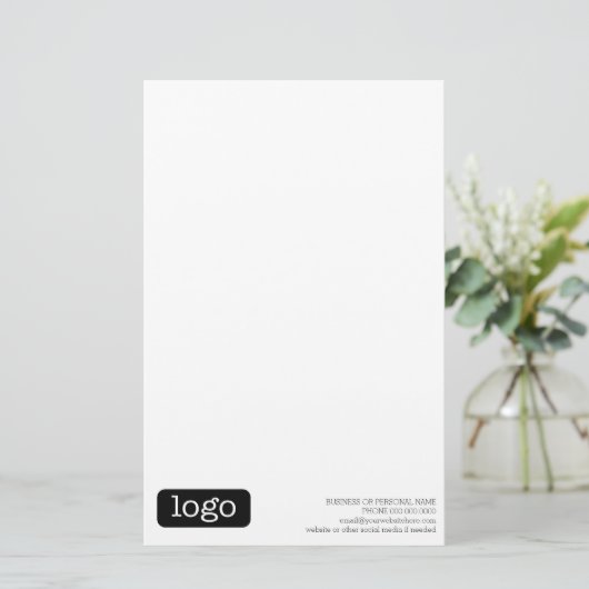 Basic Kantoor of Business Logo Briefpapier (Staand voorkant)