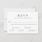 Basic - Klassieke zwarte witte maaltijdkeuze - Aan RSVP Kaartje (Voorkant)