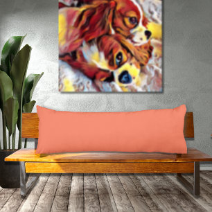 Basic Koraal Sinaasappel effen kleur kussen