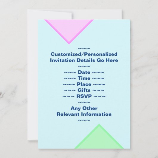 Basic, Leuk "79th BIRTHDAY CELEBRATION" Uitnodigin Kaart (Achterkant)