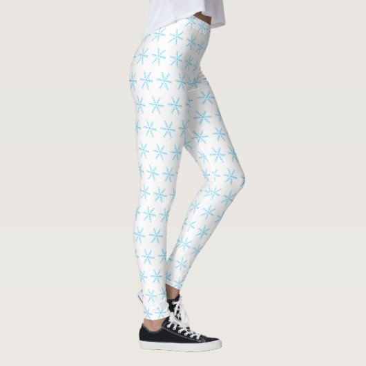 Basic Light Blue Snowflake White Leggings (Rechts)