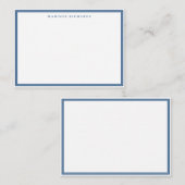 Basic Light Navy Blue Border Personalized  Notitiekaartje (Voorkant / Achterkant)
