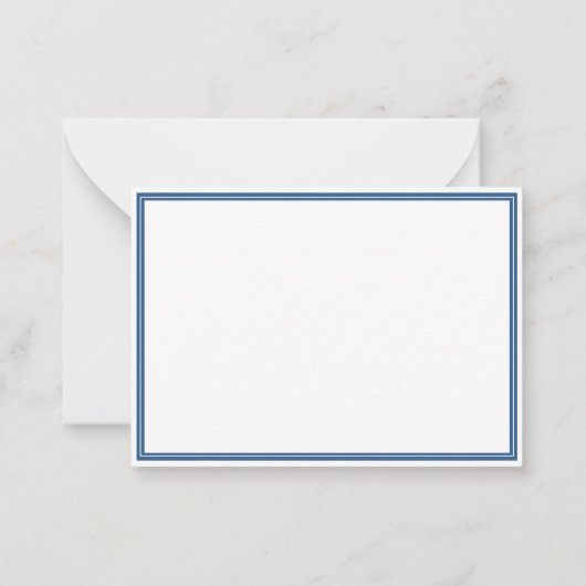 Basic Light Navy Blue Border Personalized  Notitiekaartje (Achterkant)