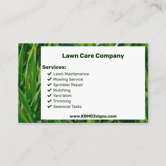 Basic List Call to Action Garden Maintenance Visitekaartje (Voorkant)