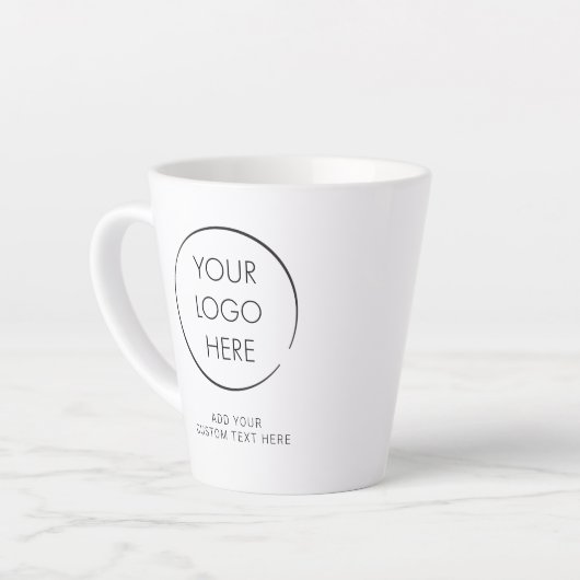 Basic Logo Custom, Business of Marketing Latte Mok (Linkerhoek)