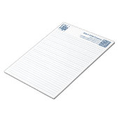 Basic Logo QR-code Blue Line College Rule Notitieblok (Schuin)