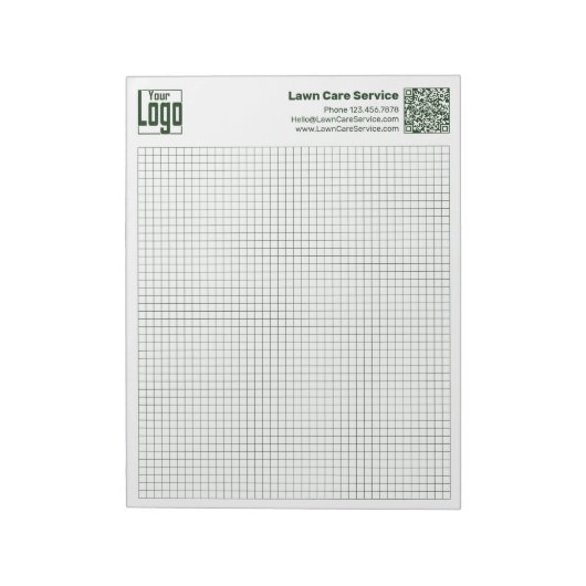 Basic Logo QR-code Green Grid Graph Calcpad Notitieblok (Linkerzijde)