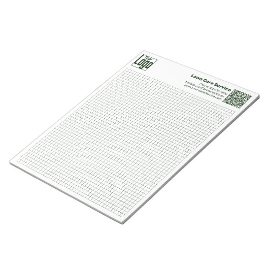Basic Logo QR-code Green Grid Graph Calcpad Notitieblok (Schuin)