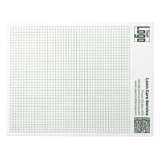 Basic Logo QR-code Green Grid Graph Calcpad Notitieblok (Voorkant)