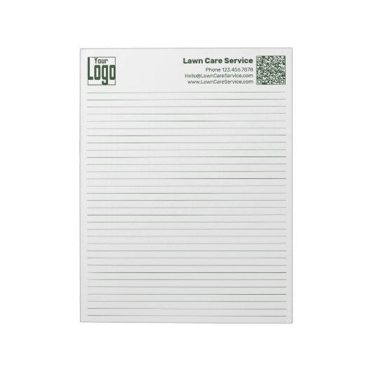 Basic Logo QR-code Green Line College Rule Notitieblok (Linkerzijde)