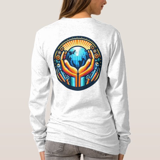 Basic Long Sleeve Het eren van de Handen T-shirt (Achterkant)