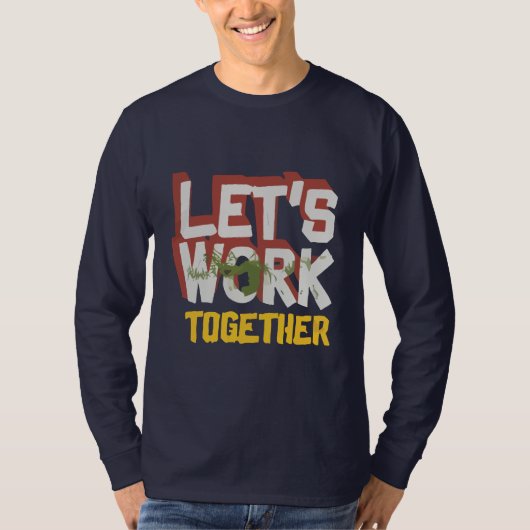 Basic Long Sleeve Laten we samenwerken met Navy Bl T-shirt (Voorkant)