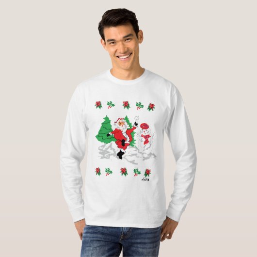 Basic Long Sleeve T-Shirt : Joyful Christmas  (Voorkant volledig)