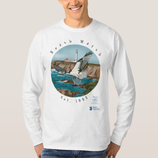 Basic LS T shirt met het noordoostkust osprey Fron (Voorkant)