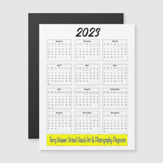 Basic - Maandelijkse kalender 2023 met horizontale (Voorkant / Achterkant)