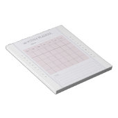 Basic Maandelijkse Planner Naam Mauve Gray Notitie Notitieblok (Schuin)