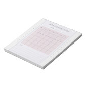 Basic Maandelijkse Planner Naam Mauve Gray Notitie Notitieblok (Linkerzijde)