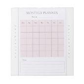 Basic Maandelijkse Planner Naam Mauve Gray Notitie Notitieblok (Voorkant)
