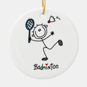 Basic Male Stick Figuur Badminton Keramisch Ornament (Voorkant)