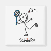 Basic Male Stick Figuur Badminton Magneet (Voorkant)