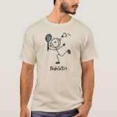 Basic Male Stick Figuur Badminton T-shirt (Voorkant)
