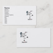 Basic Male Stick Figuur Badminton Visitekaartje (Voorkant / Achterkant)