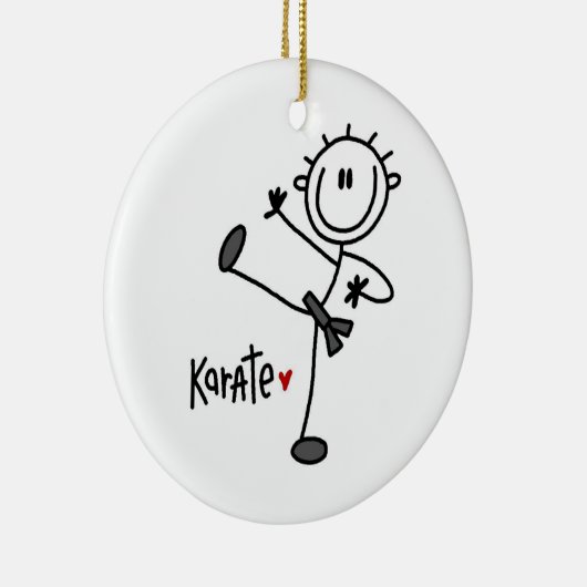 Basic Male Stick Figuur Karate T-shirts en cadeaut Keramisch Ornament (Rechts)