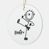 Basic Male Stick Figuur Karate T-shirts en cadeaut Keramisch Ornament (Links)