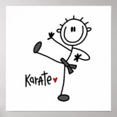 Basic Male Stick Figuur Karate T-shirts en cadeaut Poster (Voorkant)