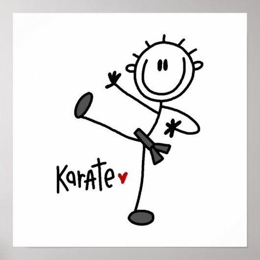 Basic Male Stick Figuur Karate T-shirts en cadeaut Poster (Voorkant)