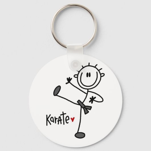 Basic Male Stick Figuur Karate T-shirts en cadeaut Sleutelhanger (Voorkant)