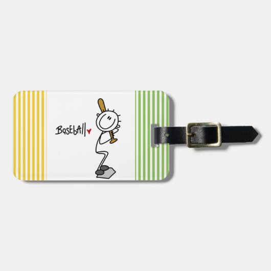 Basic Male Stick Figuur T Baseball T-shirts en cad Bagagelabel (Voorkant horizontaal)